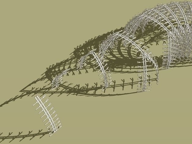 Curved barrel messy Free 3D print model_1