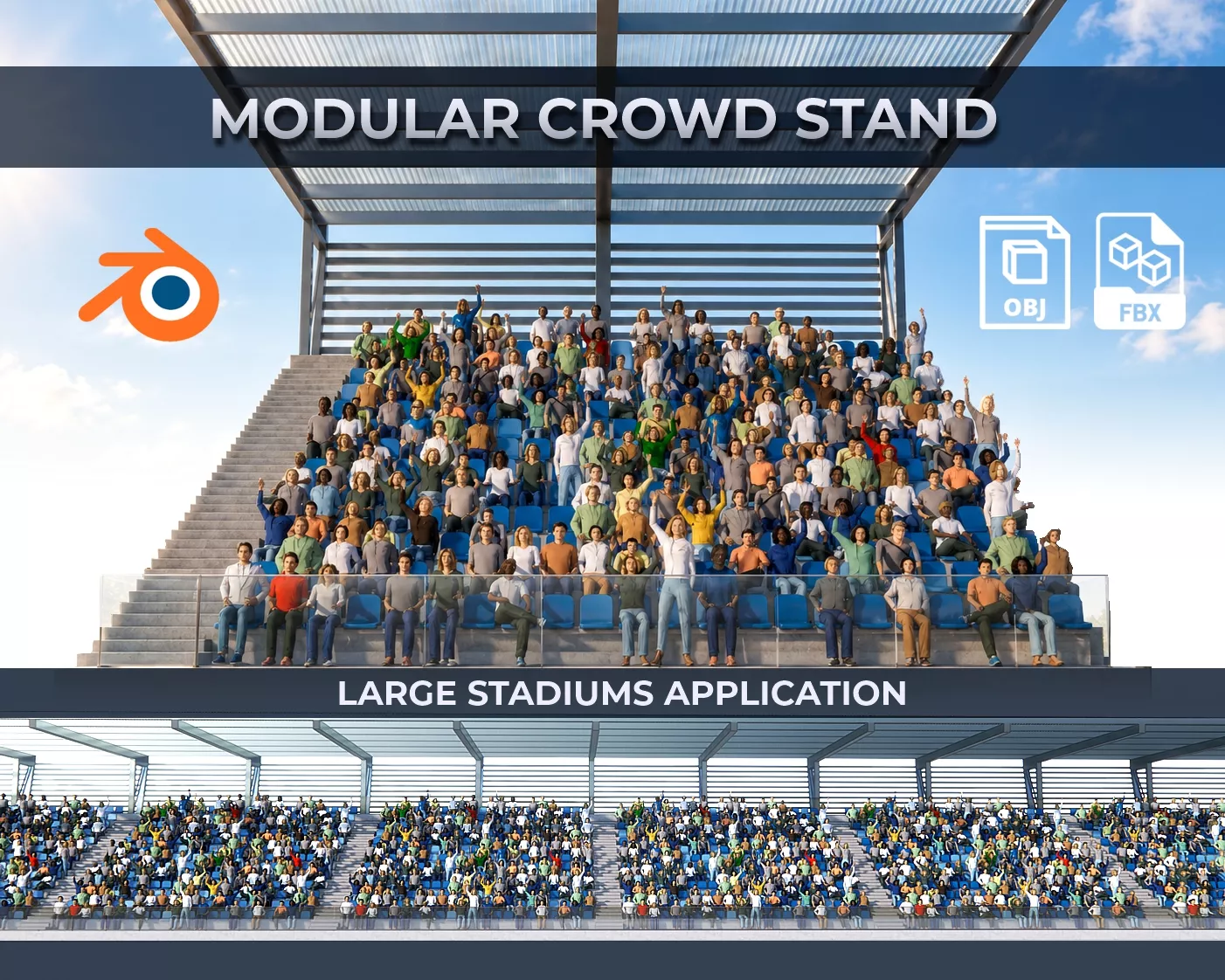 MODULAR CROWD STAND 3D model
