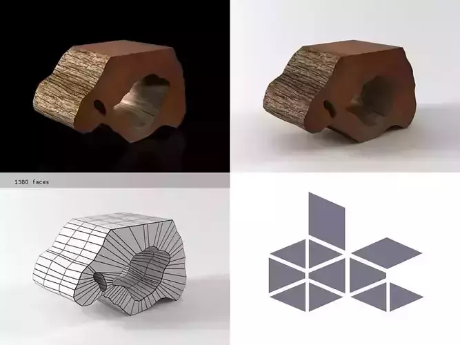 Teak Trunk 2 3D model