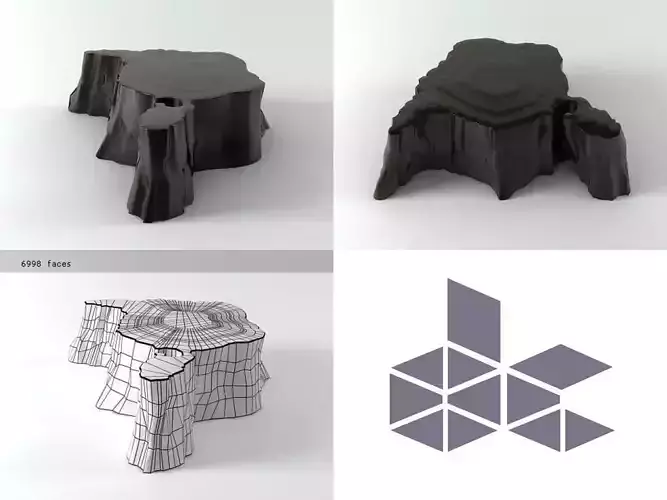 Volcano tree stump table