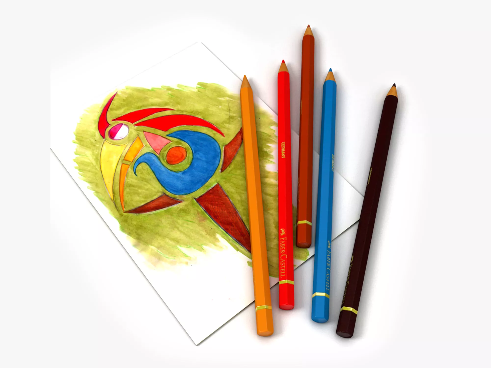 Color-Pencil 3D MODEL Low-poly 3D model
