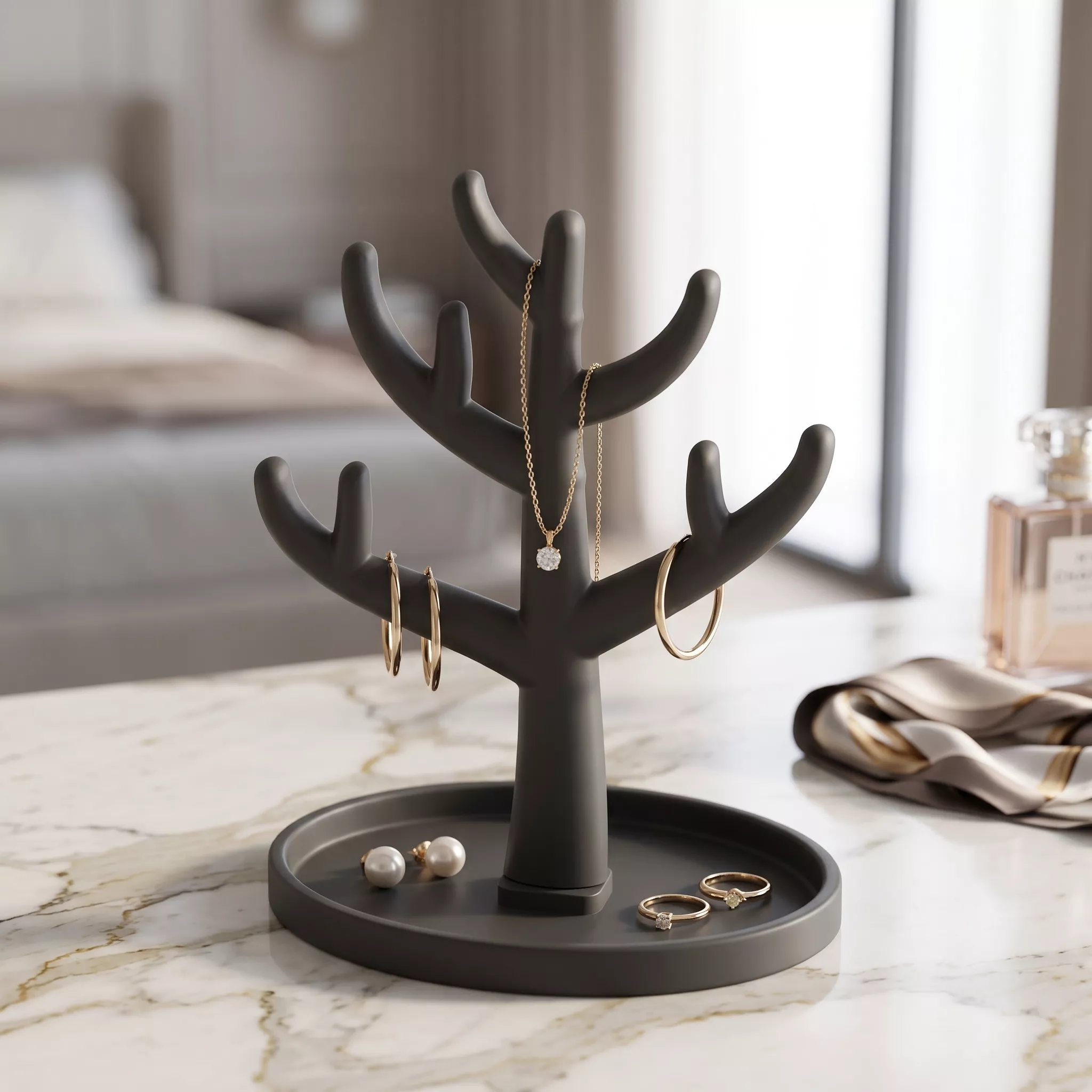 CORAL Jewelry Tree and Oval Tray - RC 3D print model