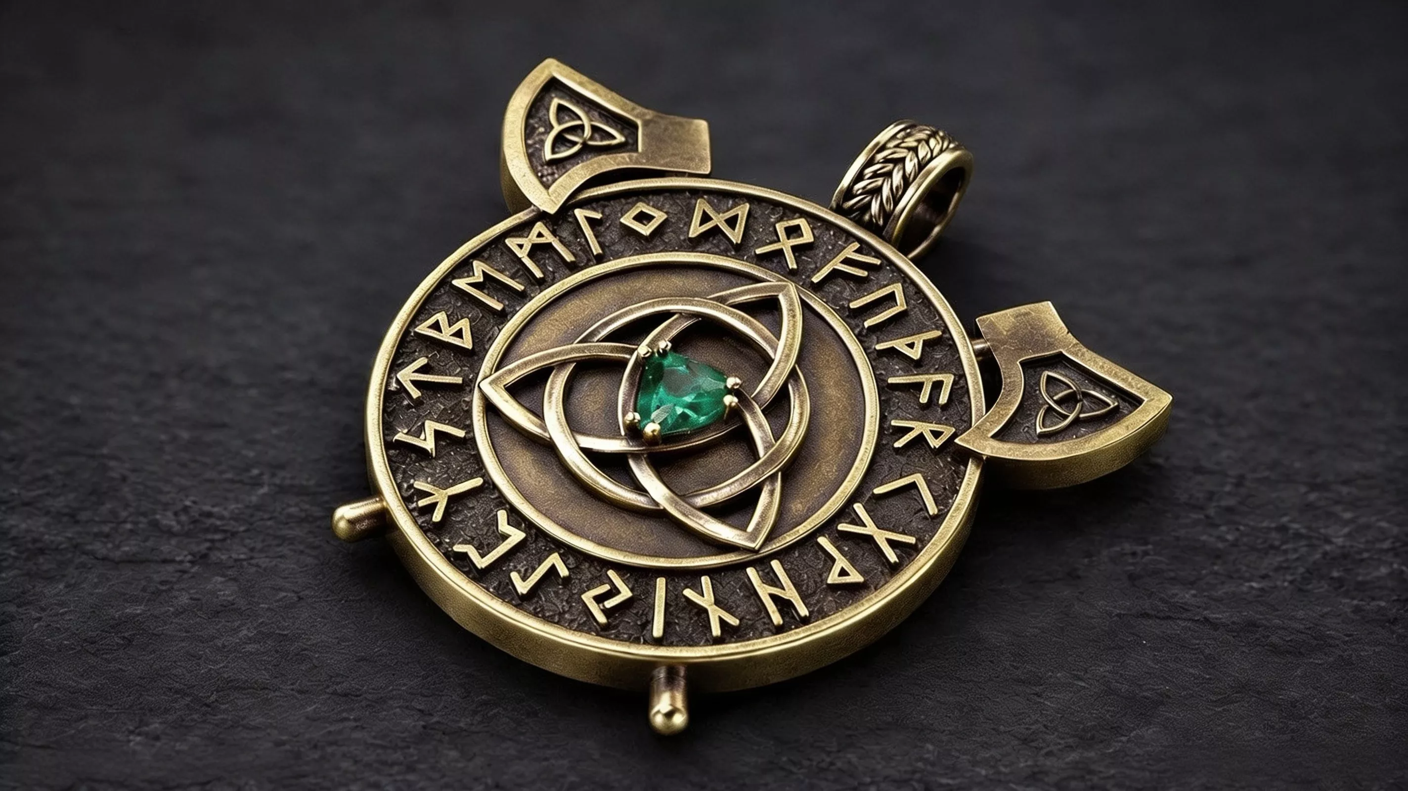 Norse Rune Pendant with Triquetra 3D Model 3D print model
