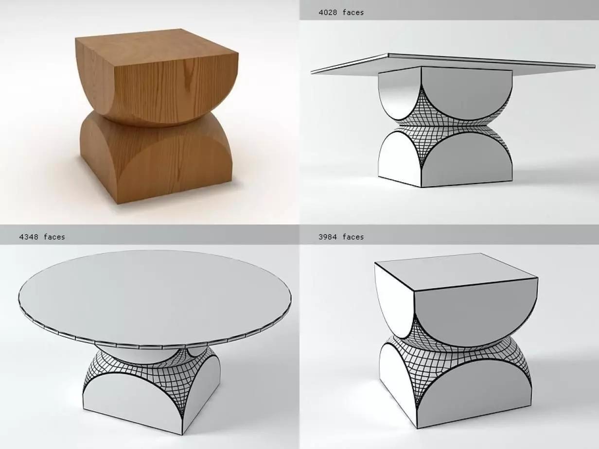 Kiss four table 3D model_0