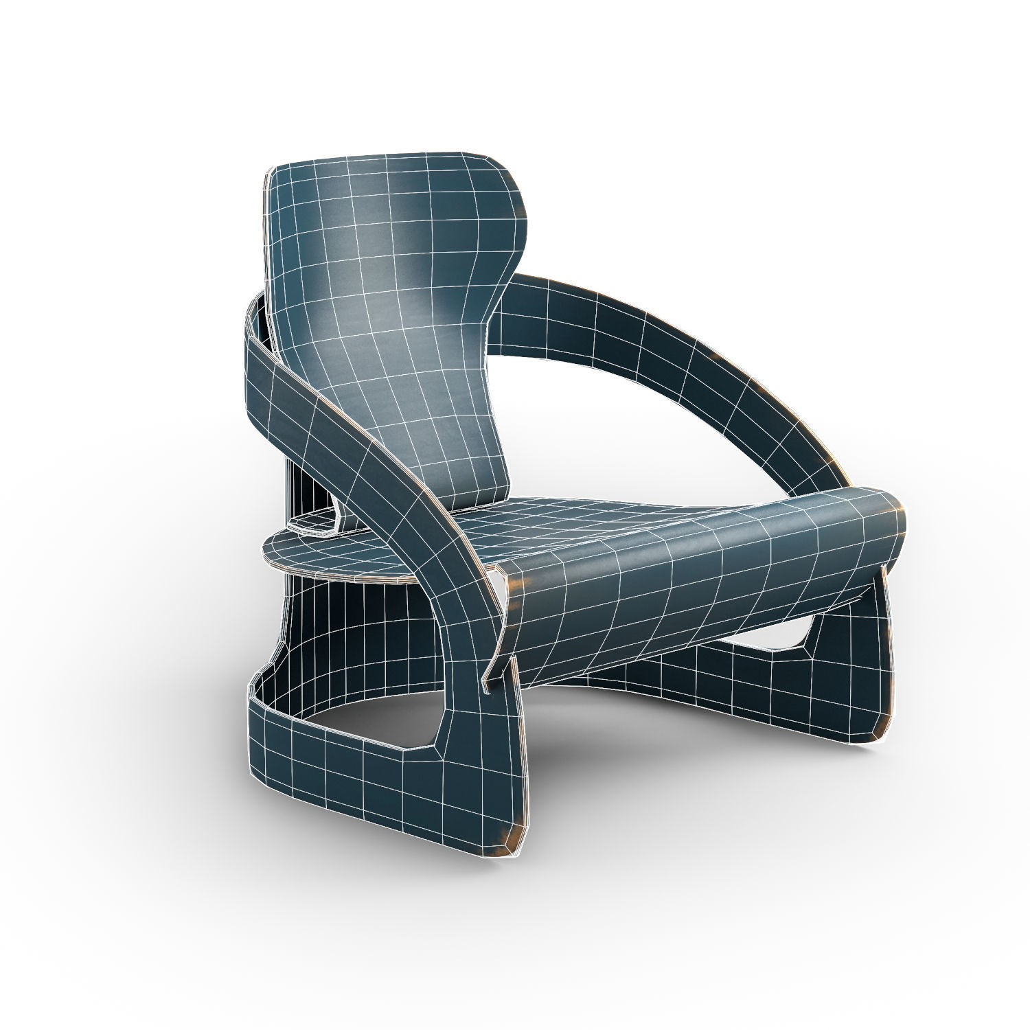 Designer Chair with new and old textures Low-poly 3D model_4