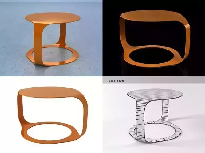 Ora M side table with circular shape 3D model