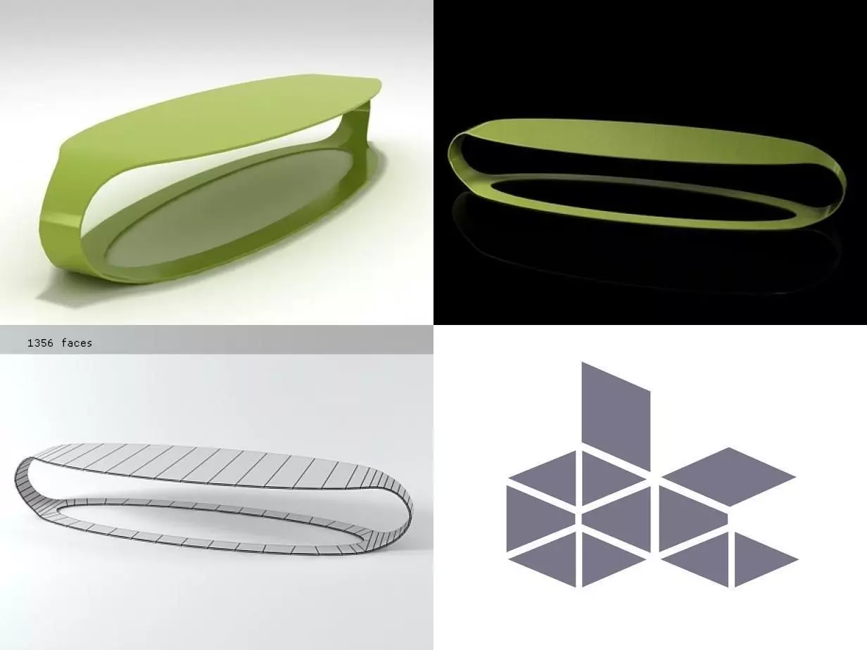 Ora L coffee table designed 3D model_0