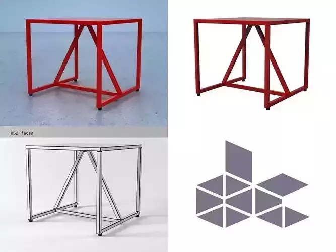 Strut Side Table 3D model