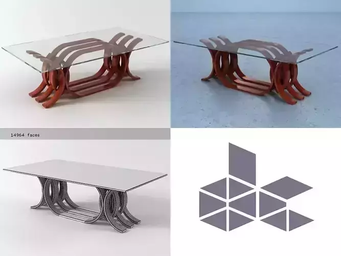 Monarca glass coffee table 3D model