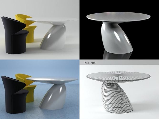 Parabel Dining Table 3D model