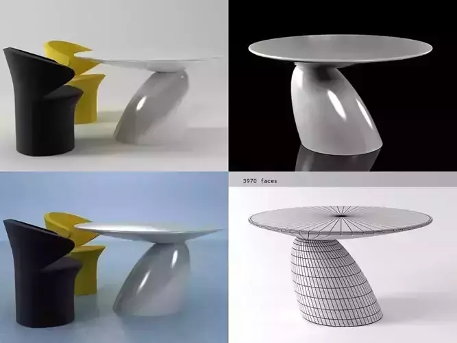Parabel Dining Table 3D model