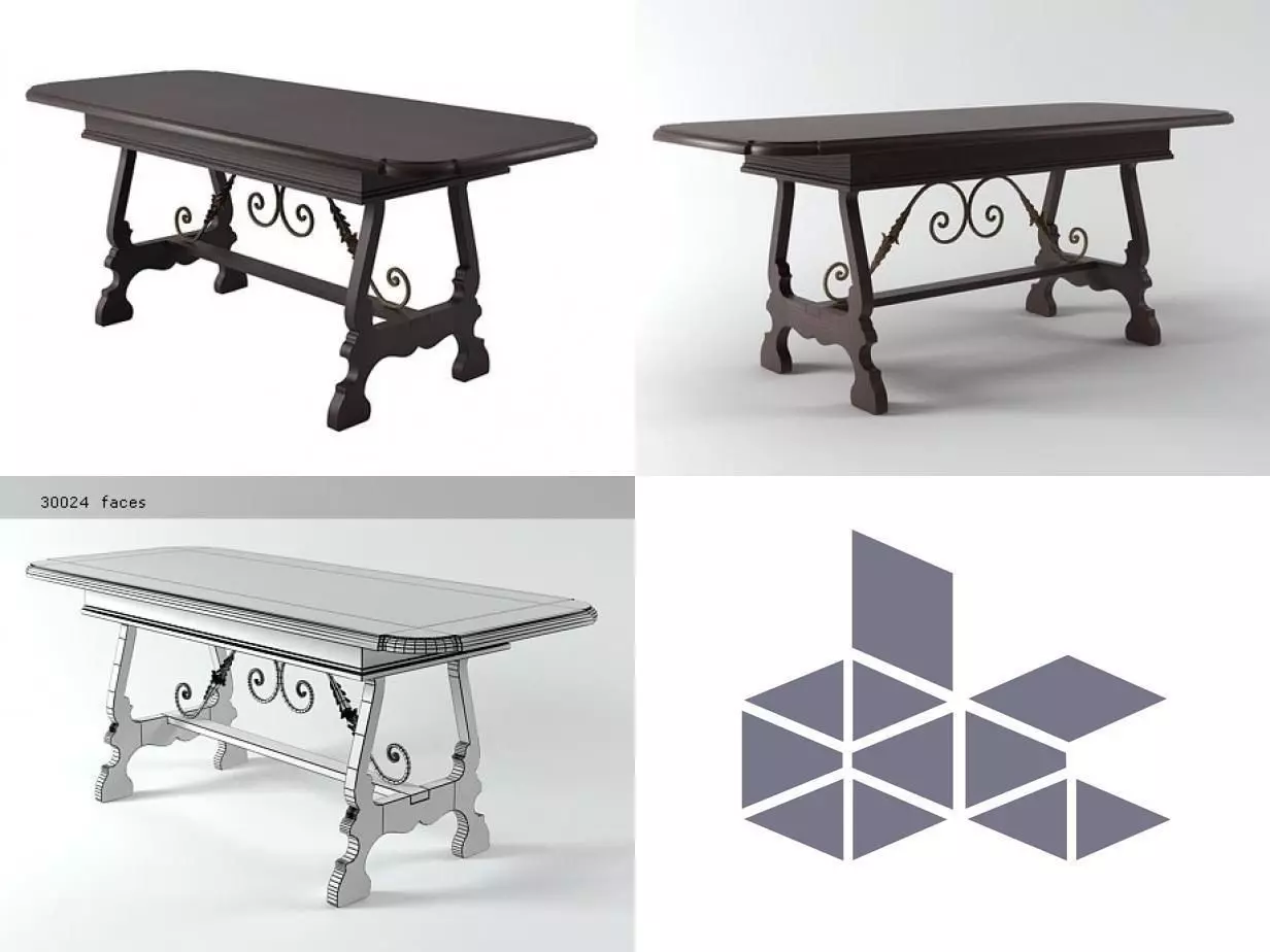 Dining Table 3D model_0