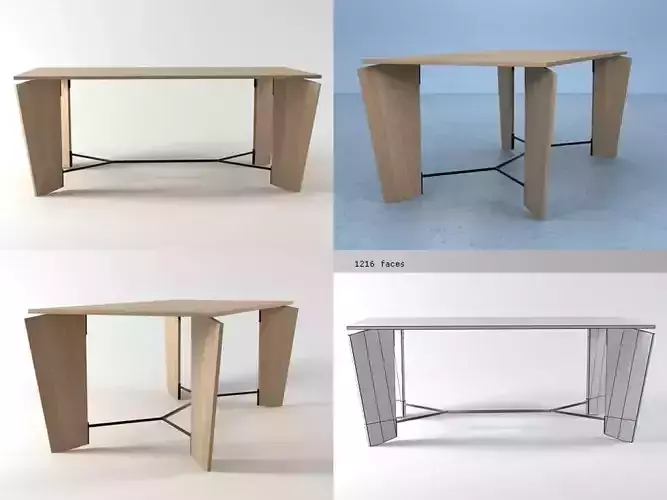 Desco four different tables with wooden legs