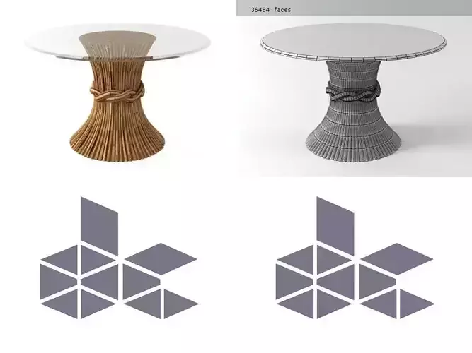 Wheat Round Table NP-10F 3D model