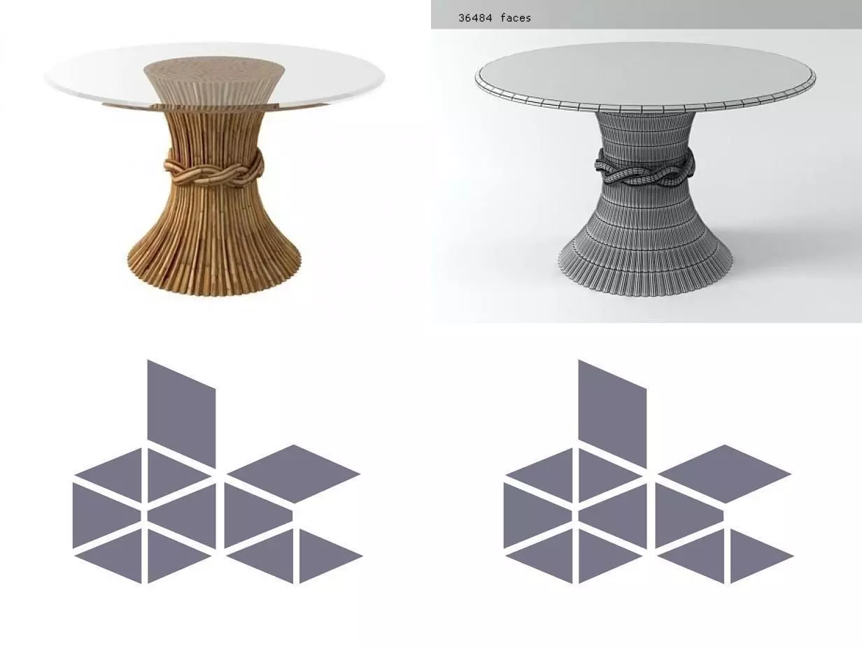 Wheat Round Table NP-10F 3D model_0