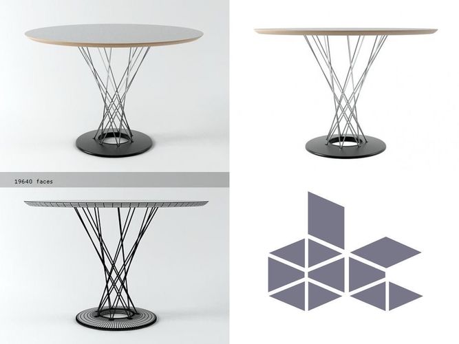 Cyclone round table with design 3D model