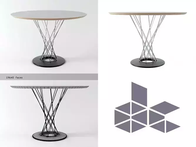 Cyclone round table with design 3D model