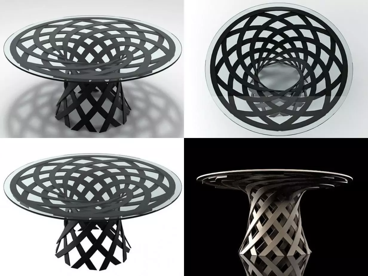 Nassa table with spiral design 3D model_0