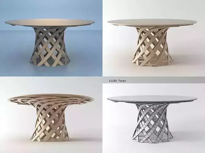 Nassa table with spiral design