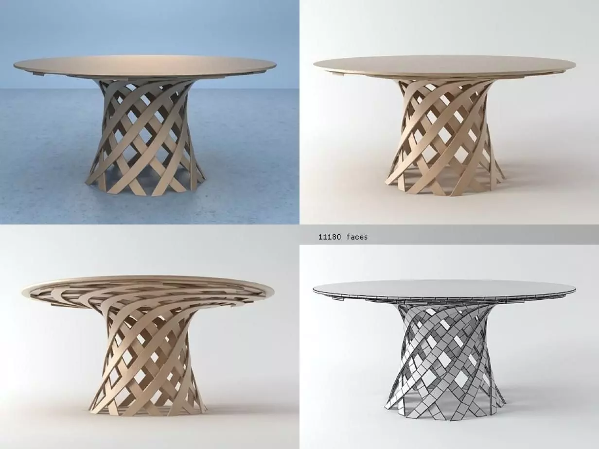 Nassa table with spiral design 3D model_1