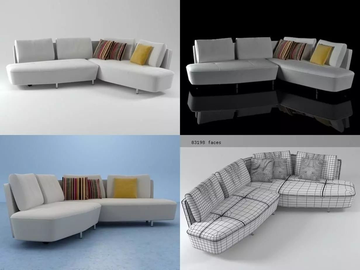 Drift four different sofas 3D model_0