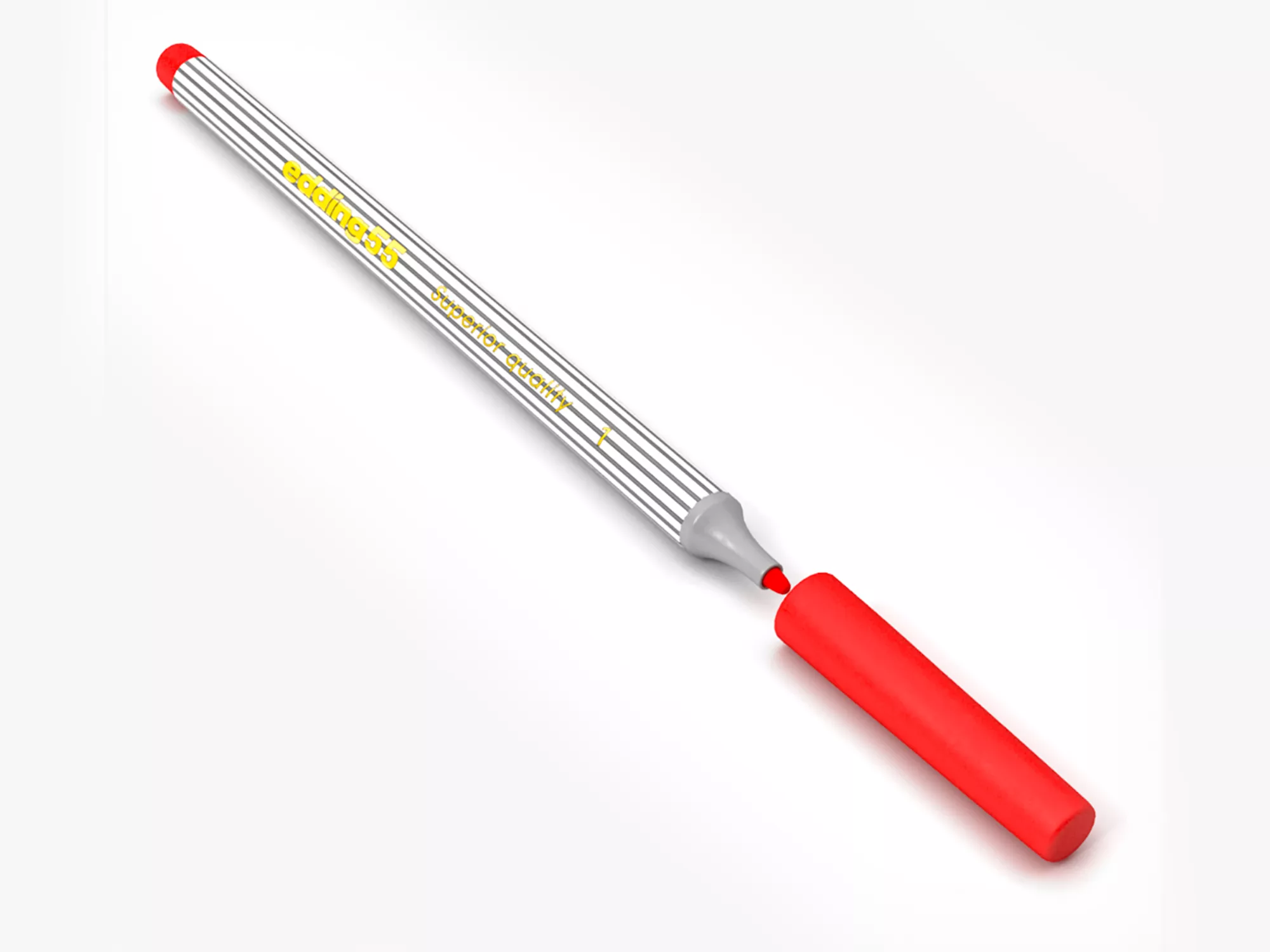 Edding Marker 3D MODEL Free low-poly 3D model