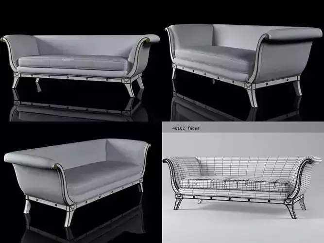 Swedish Neoclassical Sofa 3D model