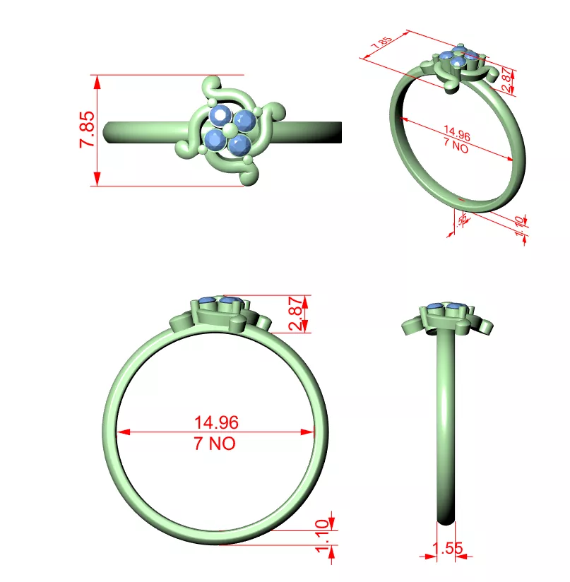 Designer Diamond Band Luxury Engagement Ring Ready CAD M9416 3D model ...