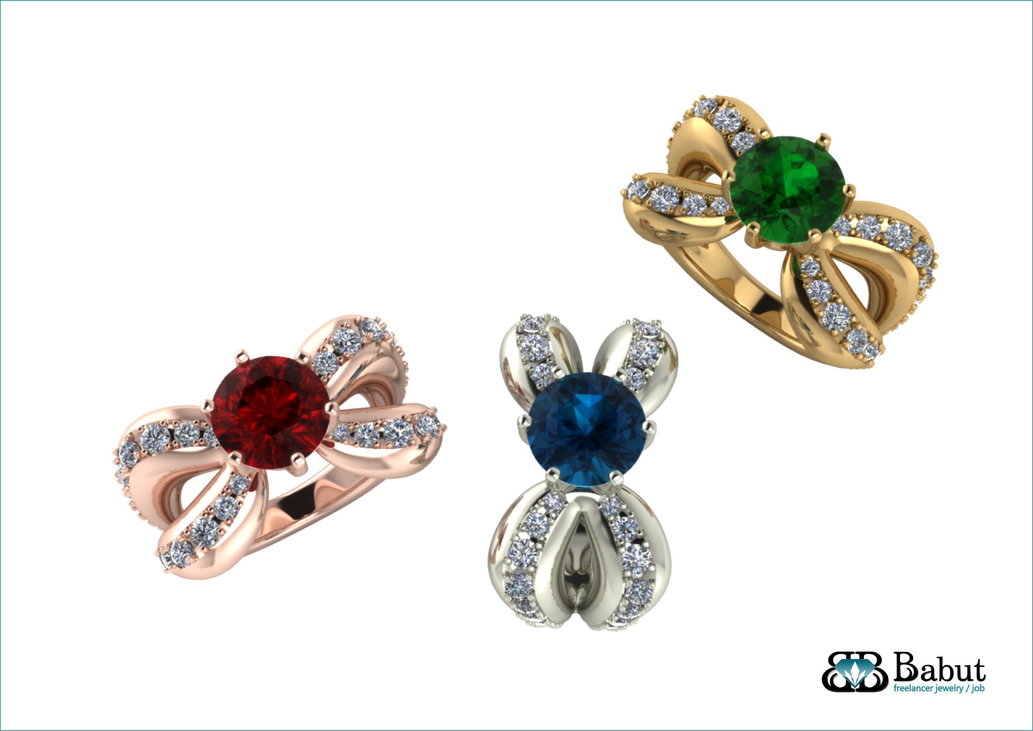 ladies ring  3D print model_8