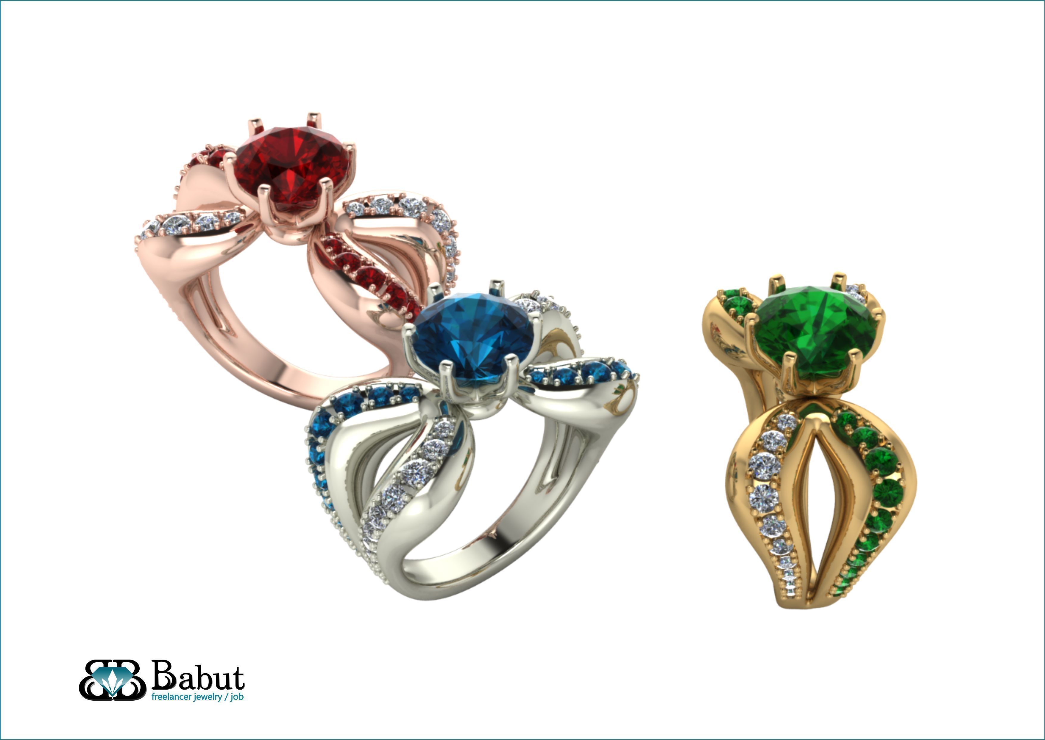 ladies ring  3D print model_4