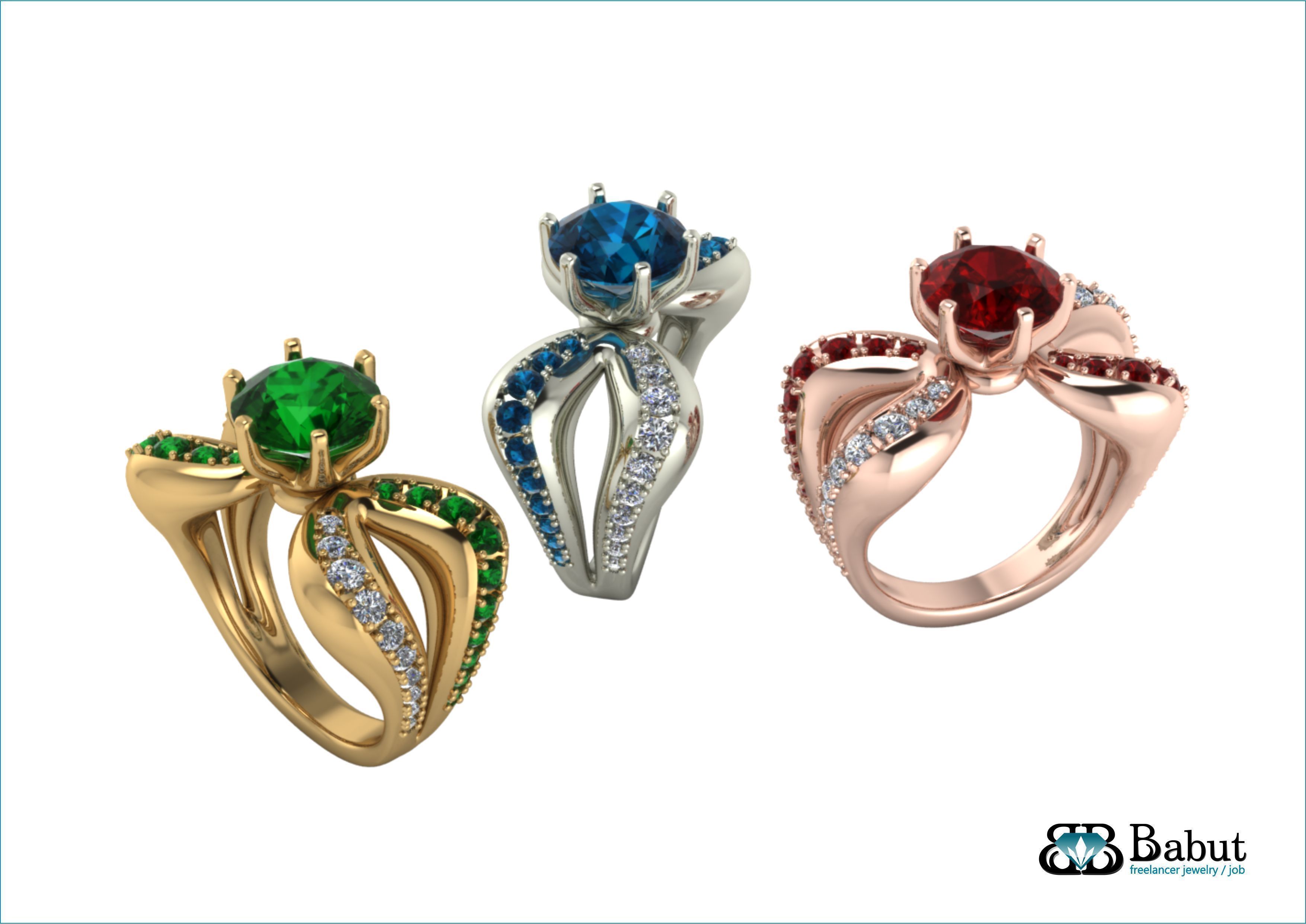 ladies ring  3D print model_1