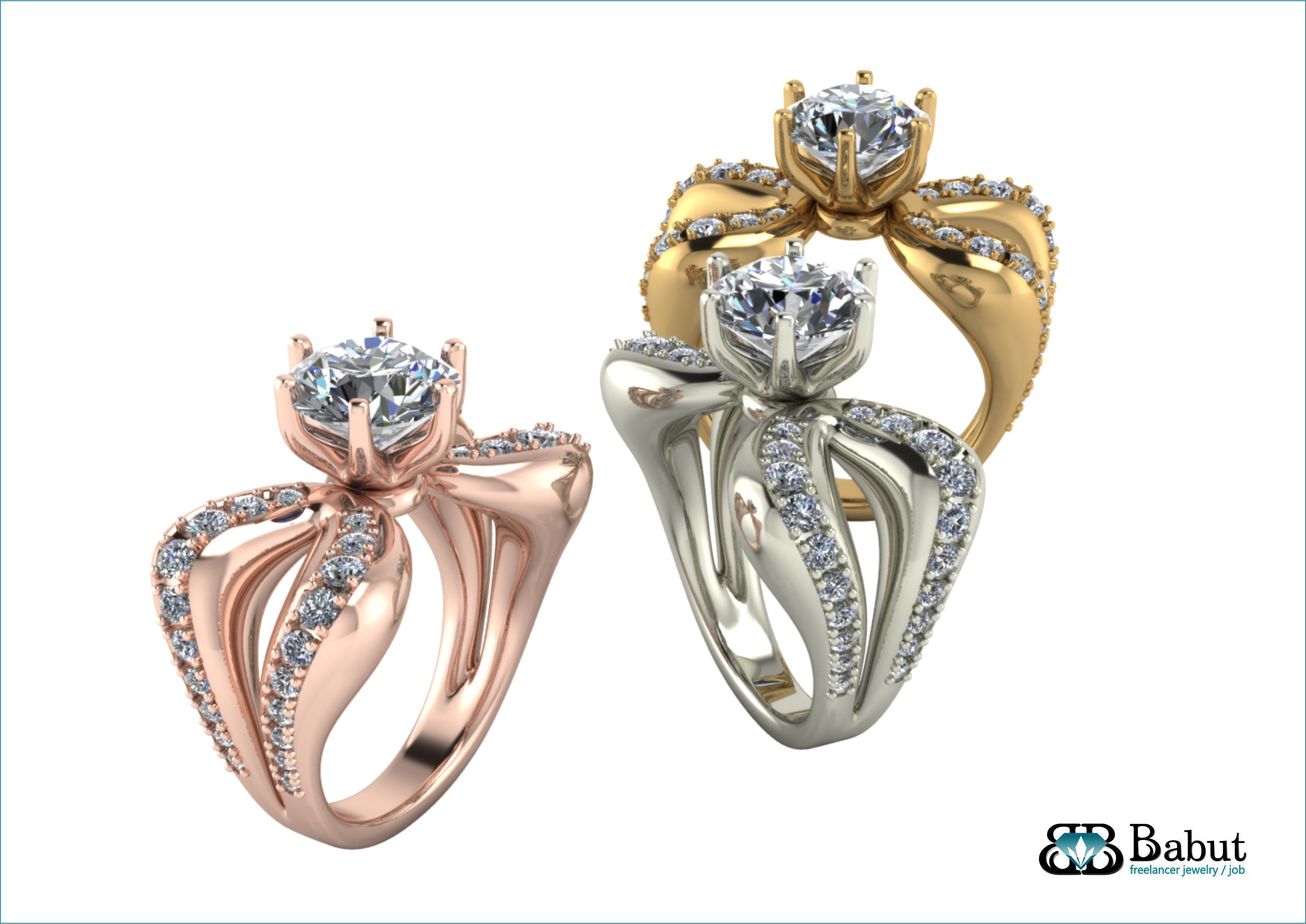 ladies ring  3D print model_14