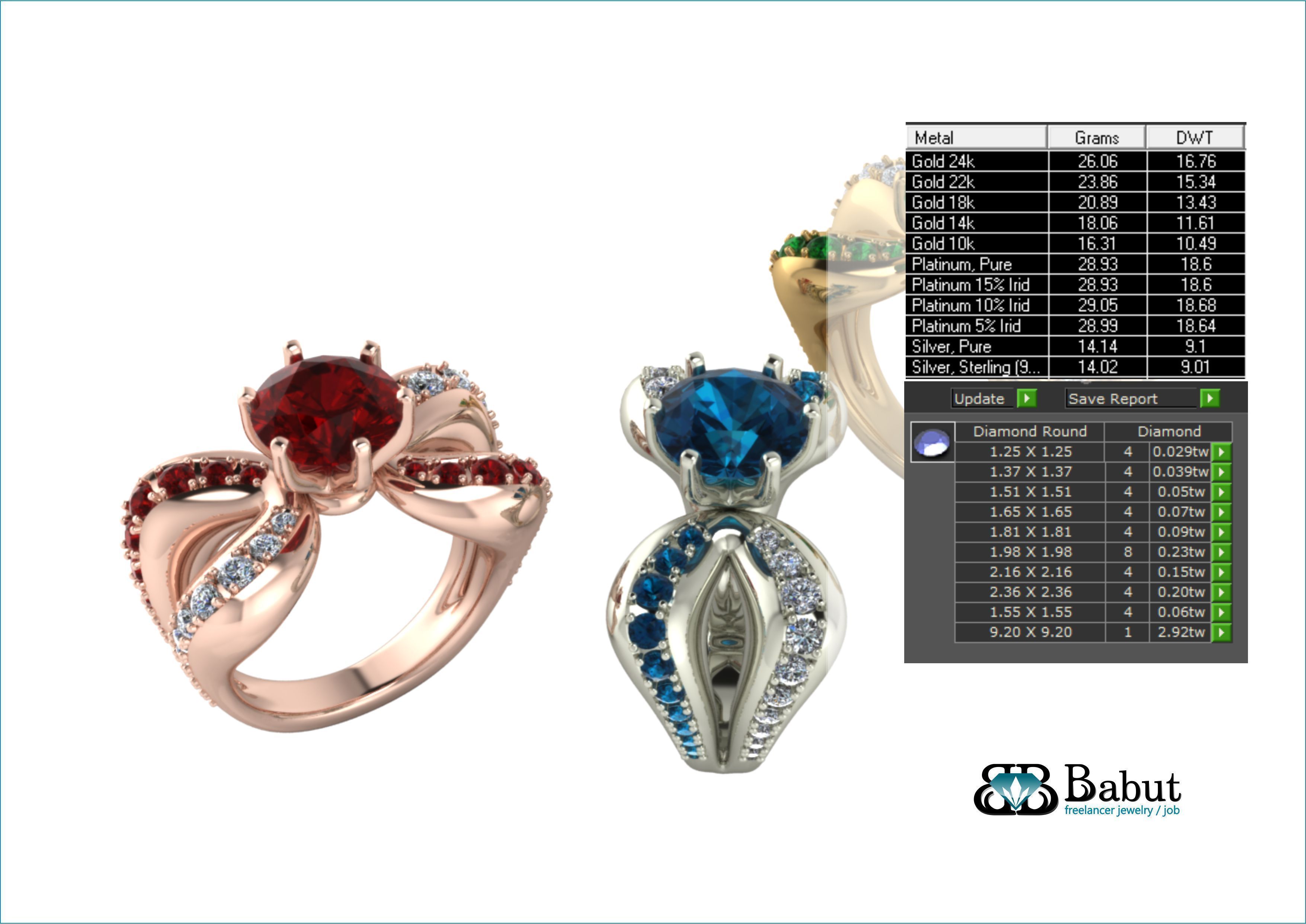 ladies ring  3D print model_15