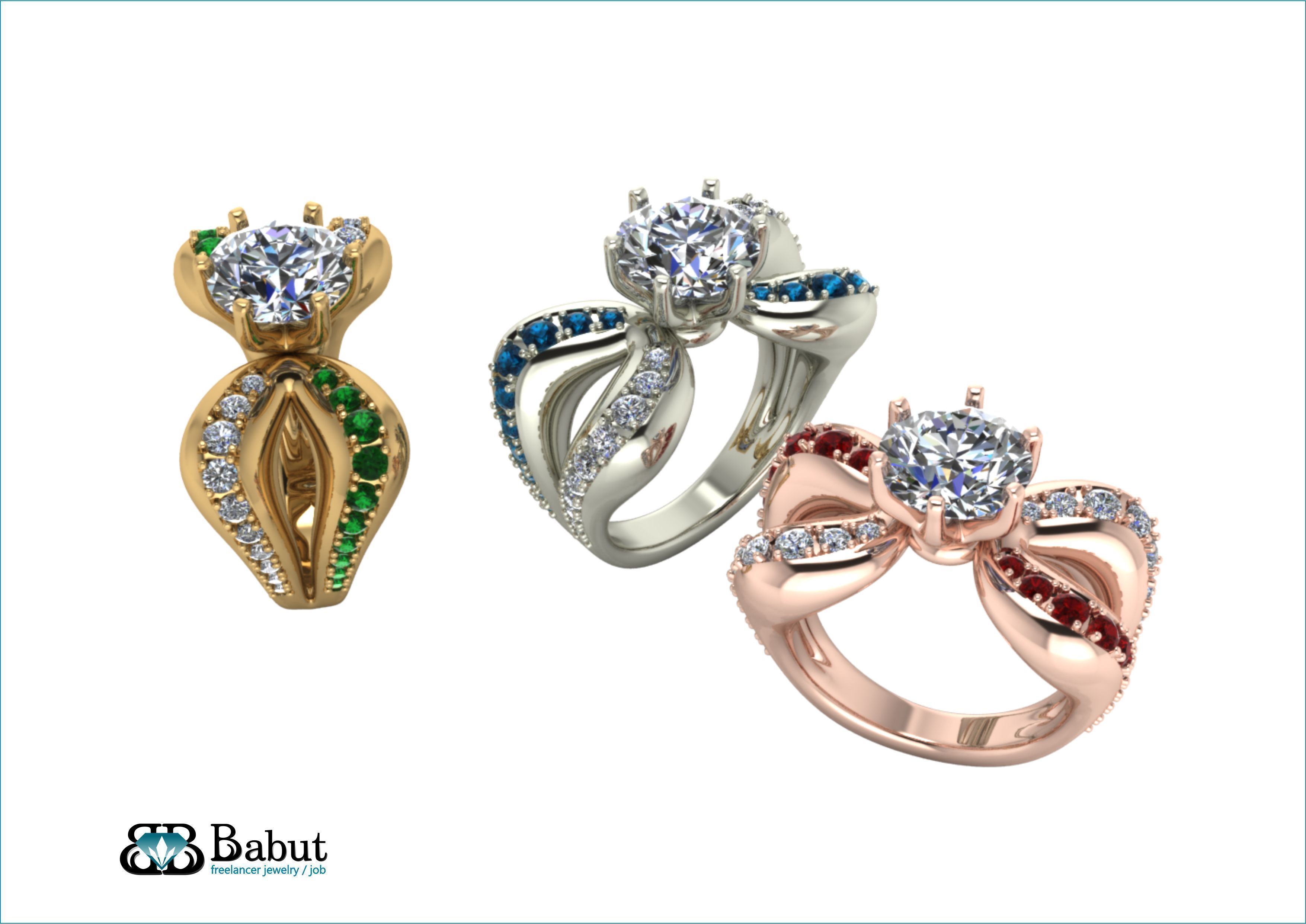 Ladies ring 3D Model 3D printable .stl .3dm - CGTrader.com