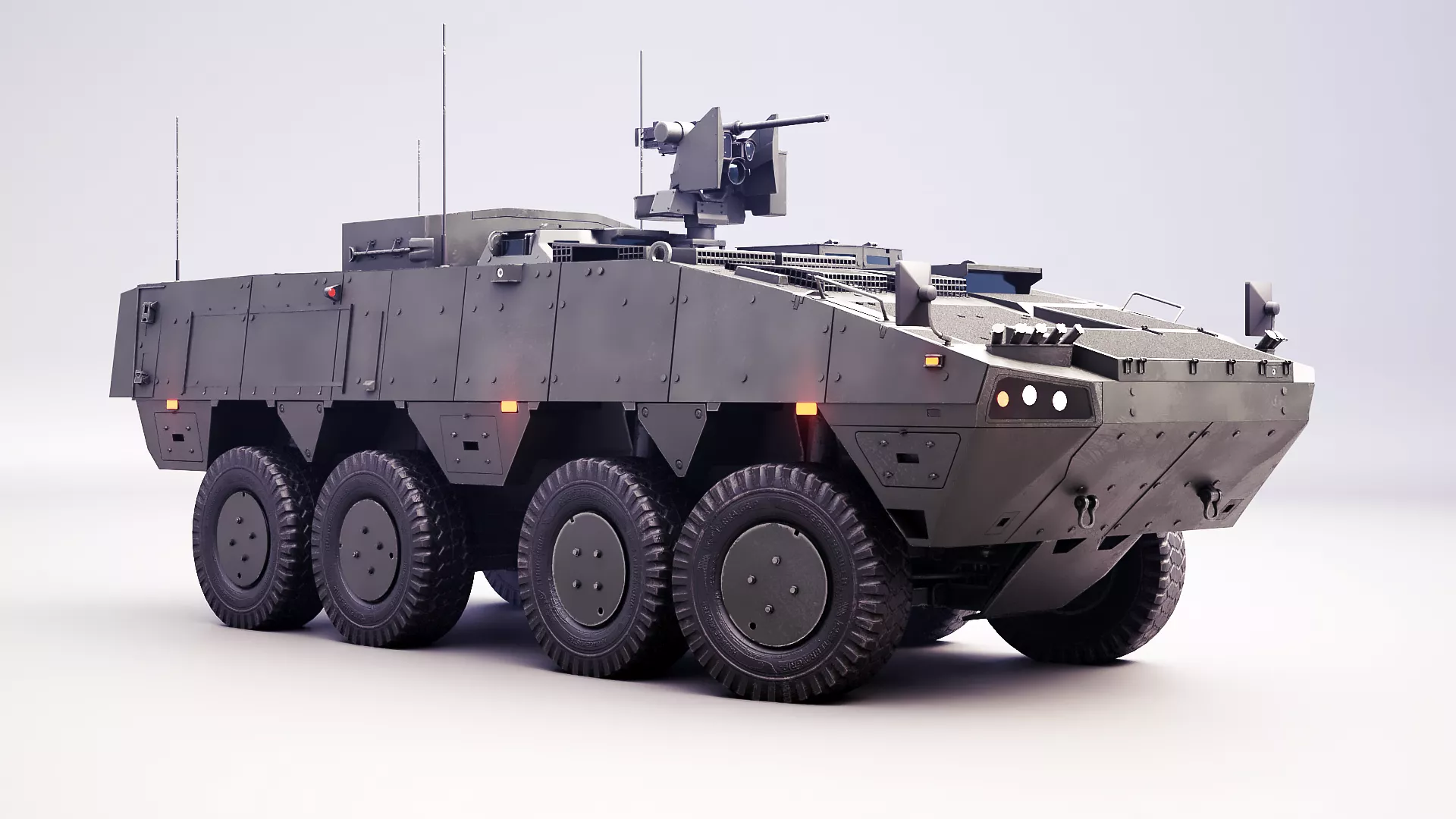 Patria Patgb 360 AMV 8x8 Armored Vehicle PBR XA-360 Low-poly 3D model