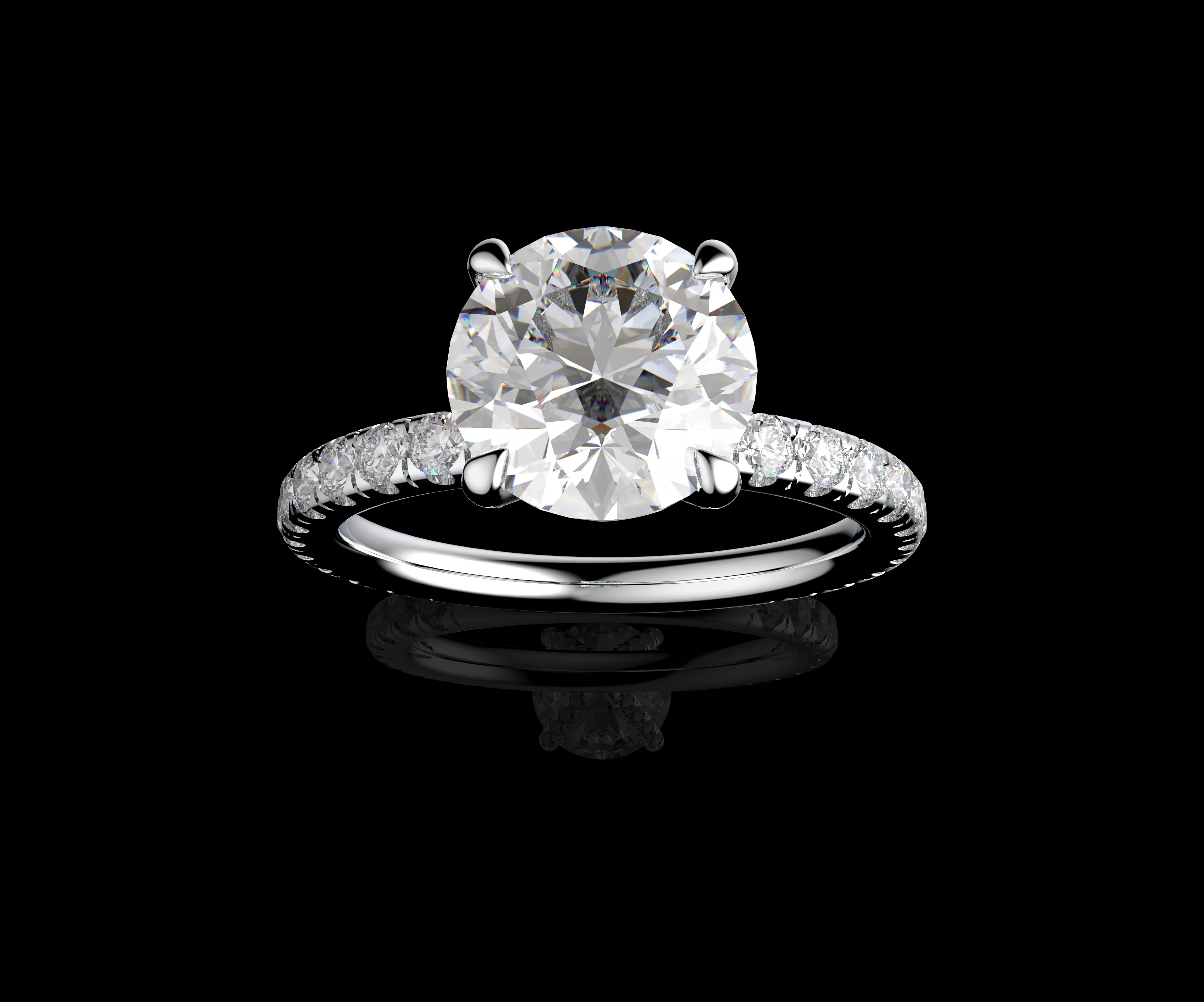 Elegant Diamond Ring 3dm STL Ready for Casting Model N1761 3D print model