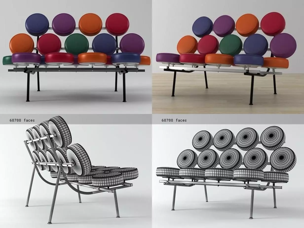 Marshmallow Sofa 3D model_0