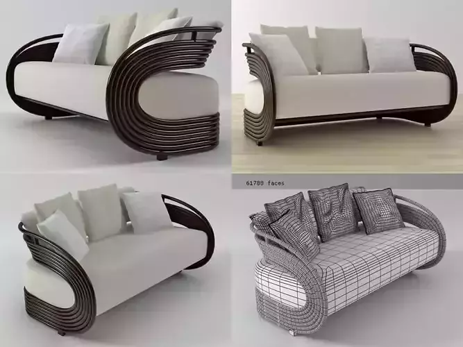 Nastro four different sofas 3D model