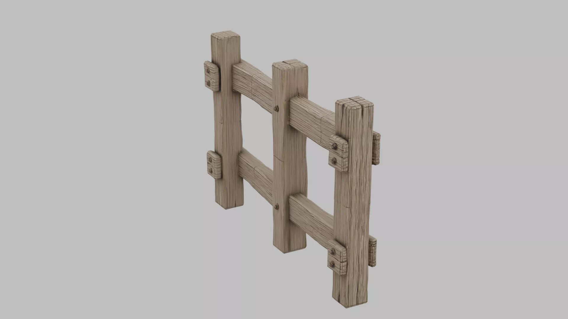 Socket Segment 3D model Wooden Fence Segment 3d Model - High Quality 3D Model VR / AR ...
