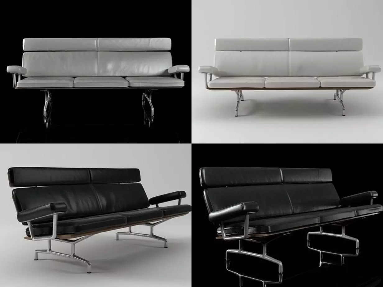 Eames Sofa 3-Seater 3D model_0