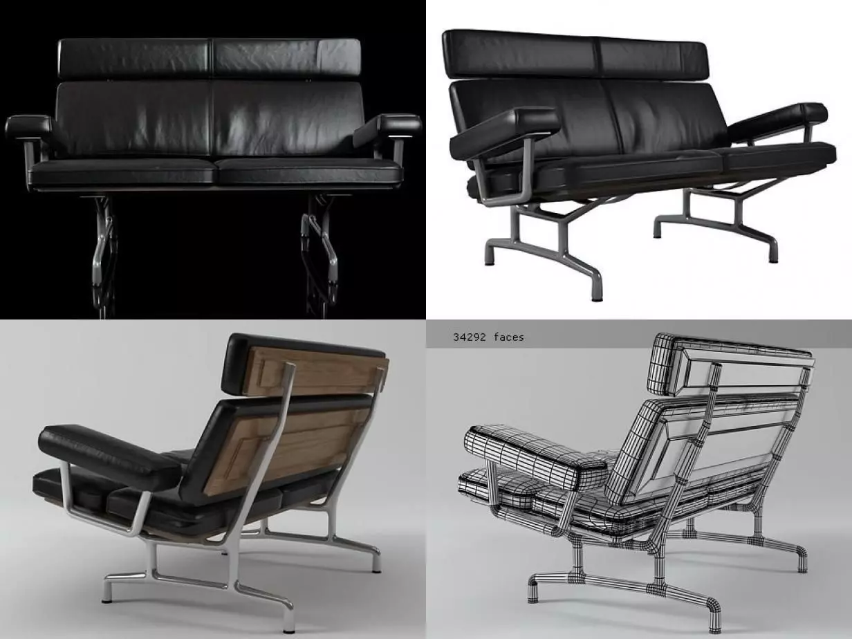 Eames Sofa 2-Seater 3D model_0