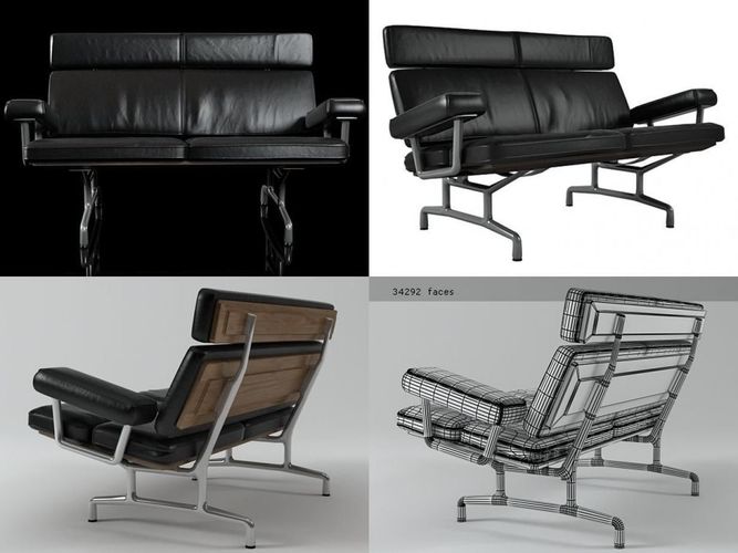 Eames Sofa 2-Seater 3D model