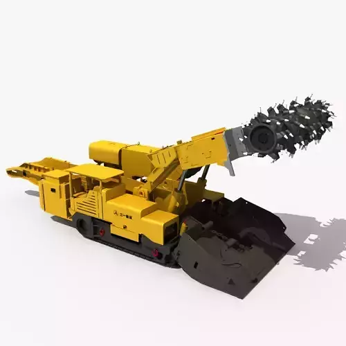 Roadheader truck with crane 3D model
