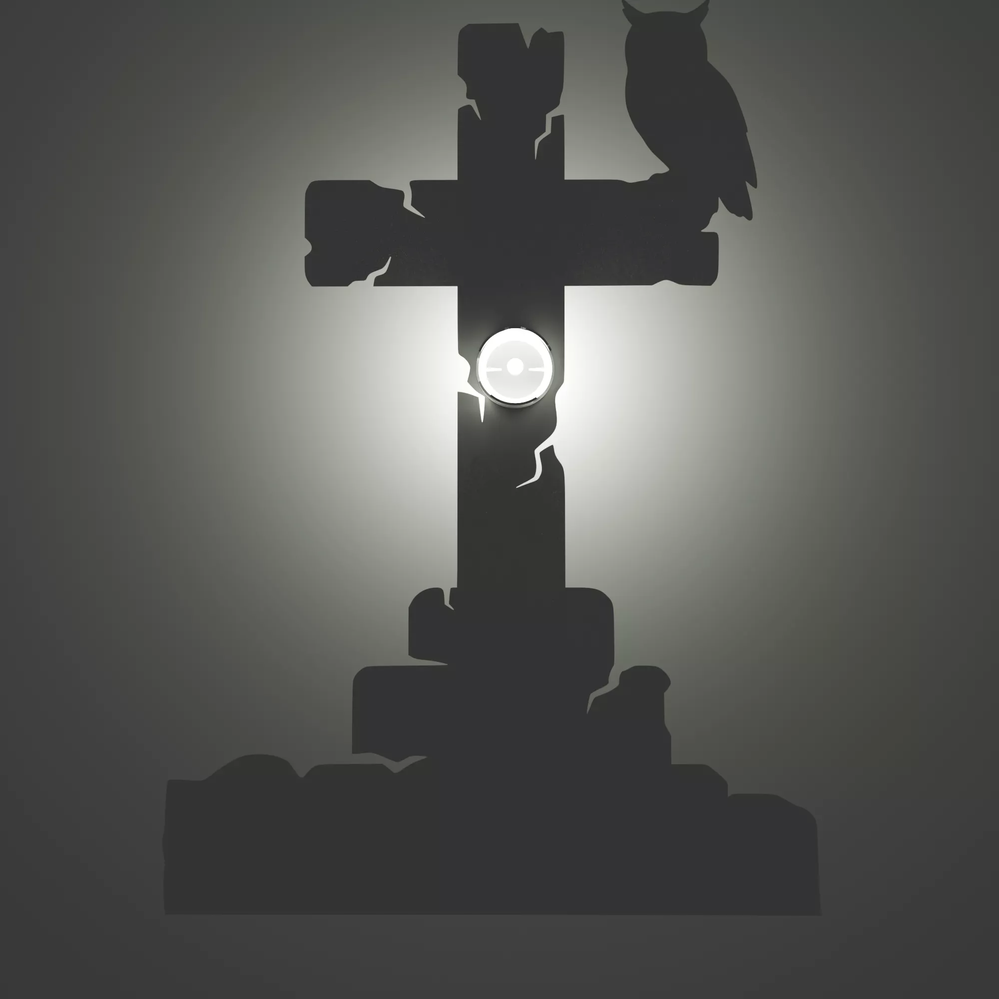 Owl and Cross Shadow Lamp 3D print model