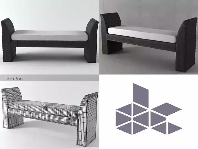 Gondola Bench 3D model