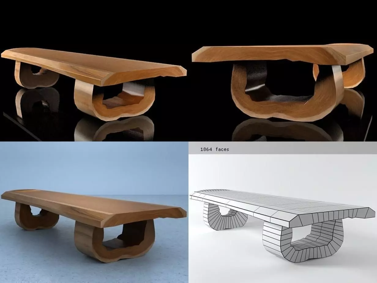 Tube Bench 3D model_0
