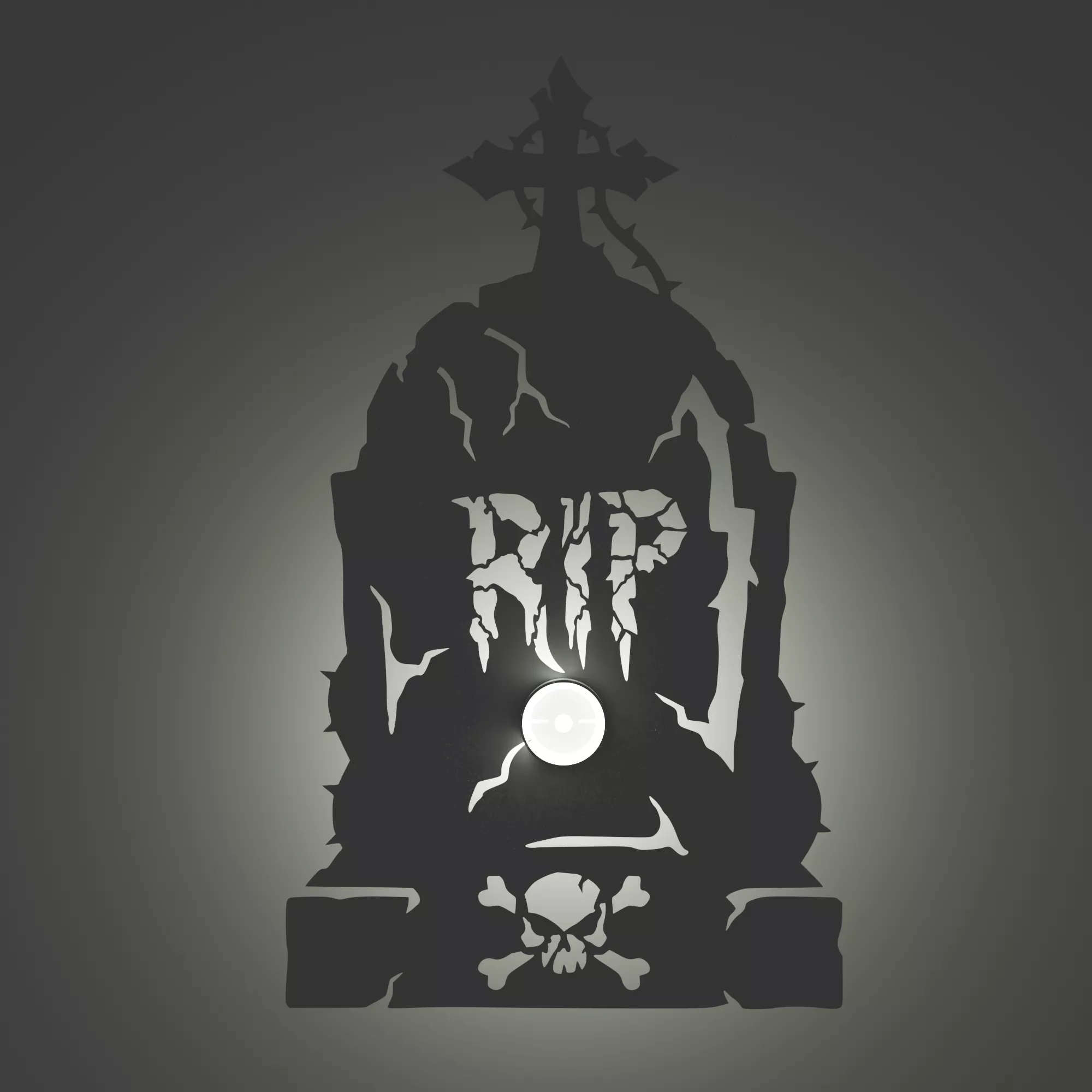 RIP Tombstone Shadow Lamp 3D print model