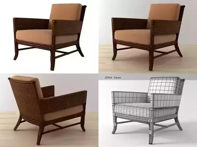 Rawhide Weave Lounge Chair