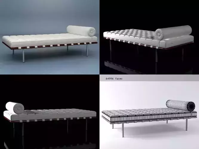 Couch four daybeds 3D model