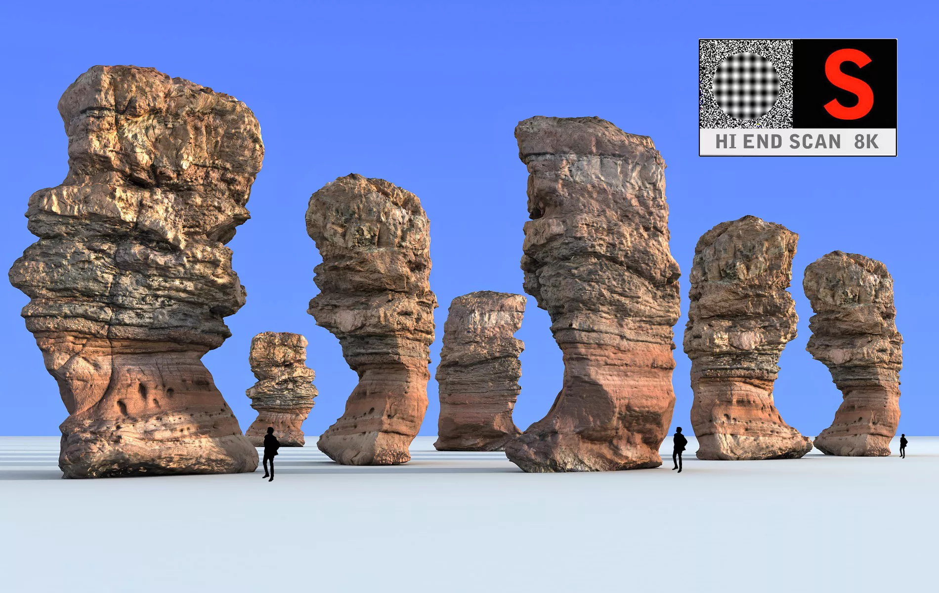 Rock monument 8K Low-poly 3D model